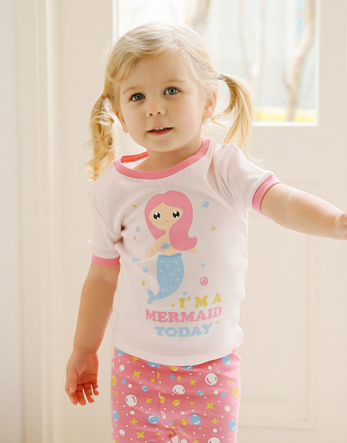 Mermaid Pink Short Sleeve Pajamas