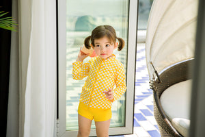 Ocean Dot Yellow Two Piece Swimsuit - Go PJ Party