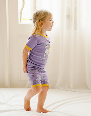 Purple Unicorn Short Sleeve Pajamas