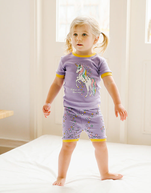 Purple Unicorn Short Sleeve Pajamas