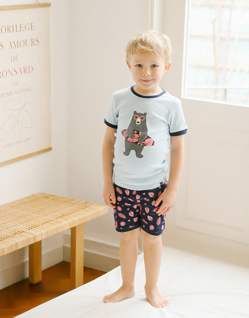 Surfer Bear Short Sleeve Pajamas