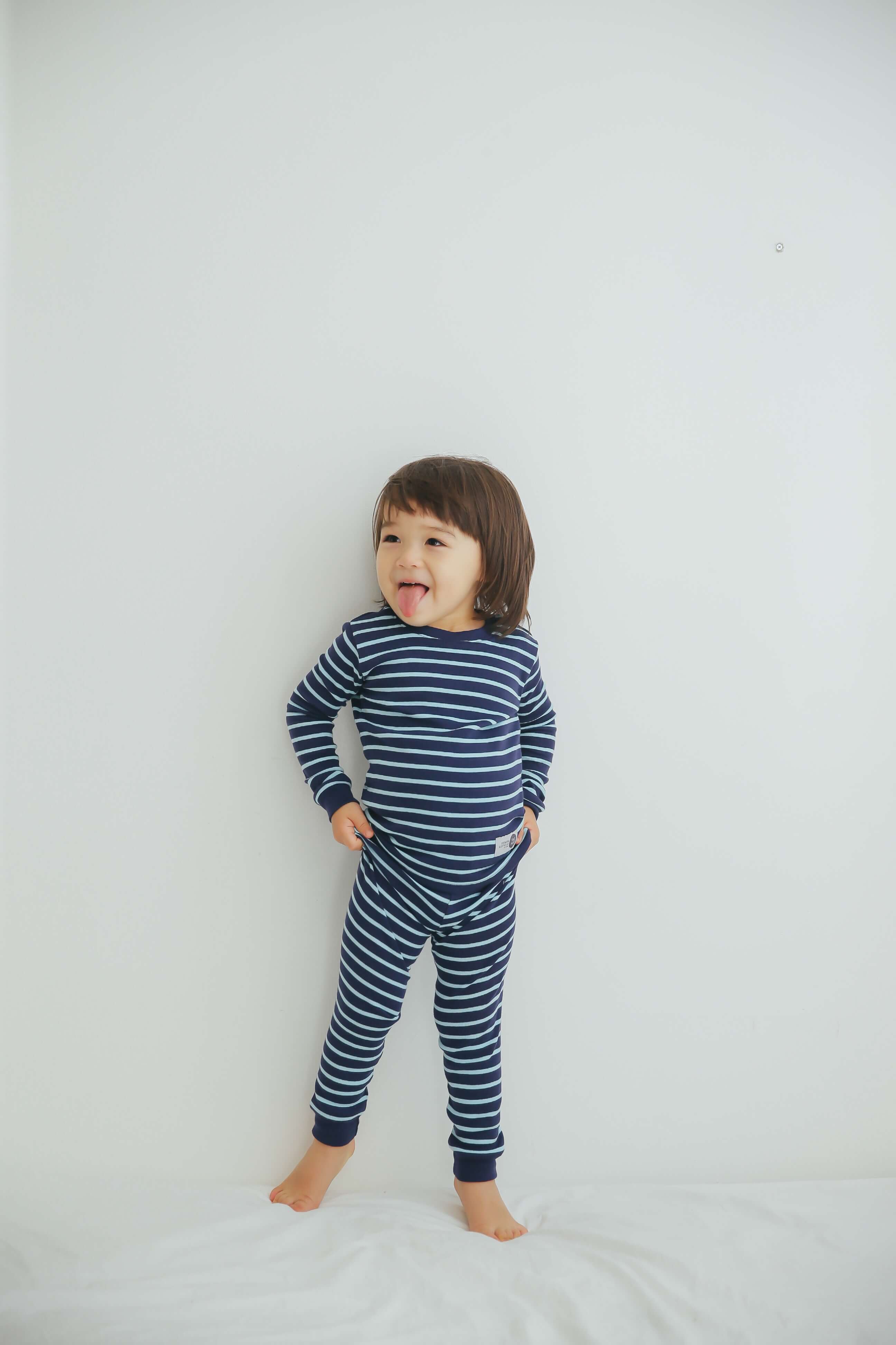 Color Pen Navy Mint Long Sleeve Pajama