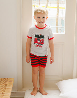 Red Truck Short Sleeve Pajamas