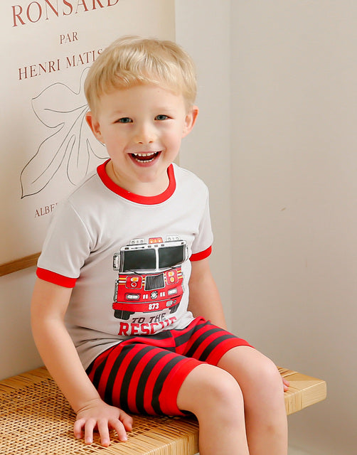 Red Truck Short Sleeve Pajamas