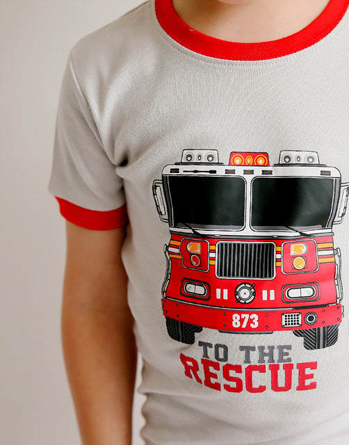 Red Truck Short Sleeve Pajamas