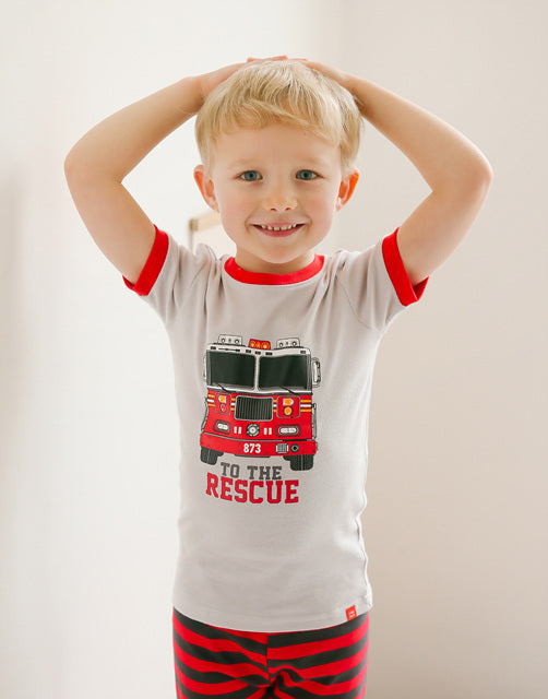 Red Truck Short Sleeve Pajamas