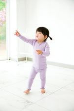 Shirring Light Purple Long Sleeve Pajama - Go PJ Party