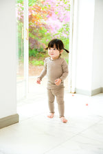 Shirring Beige Long Sleeve Pajama - Go PJ Party