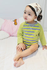 Stripe Bodysuit 3 pack (PinkGrey/YellowGrey/PinkBlue) - Go PJ Party