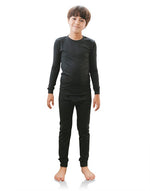 Black Boys Aero Heat Thermal Pajama Set