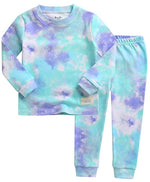 Tie Dye Blue Mint Sky Long Sleeve Pajama