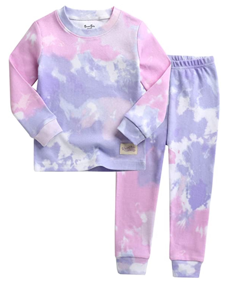 Tie Dye Blue Purple Long Sleeve Pajama