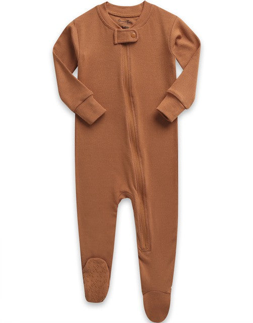 Brown Baby Footed Sleepers