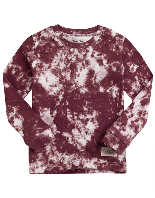 Tie Dye Burgundy Long Sleeve Pajama