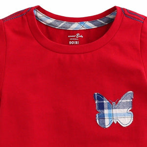 Butterfly Red Short Sleeve Tee & Shorts Set - Go PJ Party