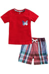 Butterfly Red Short Sleeve Tee & Shorts Set - Go PJ Party