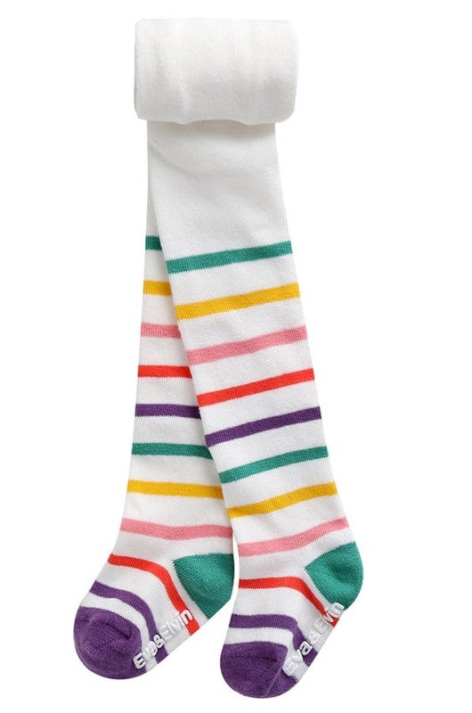 Candy White Striped Tights - Go PJ Party