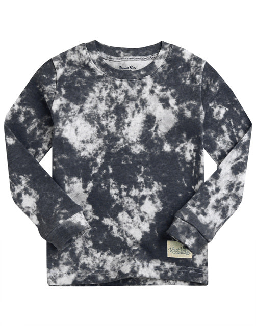 Tie Dye Charcoal Long Sleeve Pajama