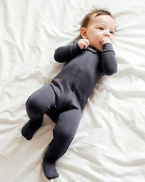 Charcoal Baby Footed Sleepers