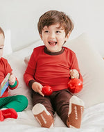 Daily Red Brown Long Sleeve Pajama