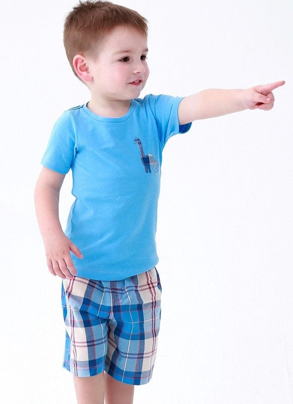 Denver Blue Short Sleeve Tee & Shorts Set - Go PJ Party