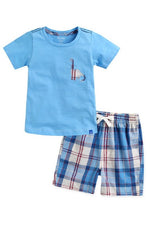 Denver Blue Short Sleeve Tee & Shorts Set - Go PJ Party