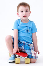 Denver Blue Short Sleeve Tee & Shorts Set - Go PJ Party