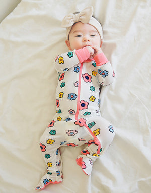 Candy Flower Baby Footed Sleepers