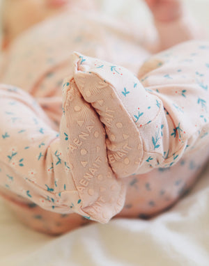 Pink Bouquet Baby Footed Sleepers