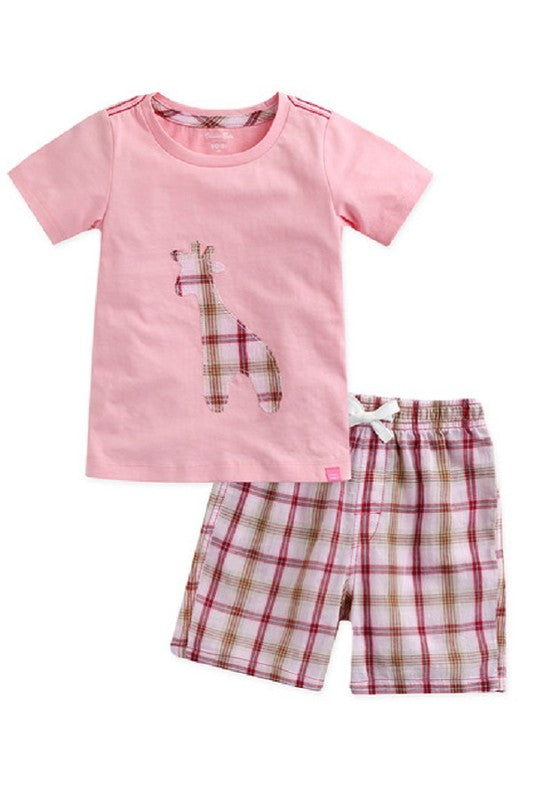 Giffy Pink Short Sleeve Tee & Shorts Set - Go PJ Party