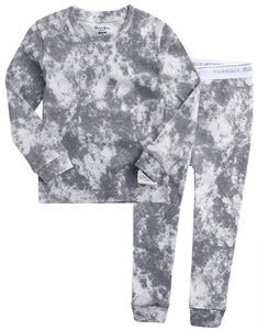 Tie Dye Grey Long Sleeve Pajama