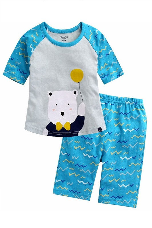 Happiness Blue 3/4 Sleeve Outfits - Go PJ Party