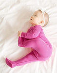Hot Pink Baby Footed Sleepers