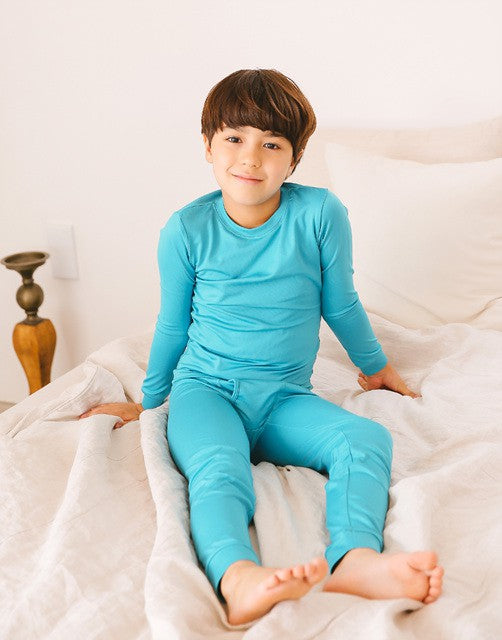 Blue Green Boys Aero Heat Thermal Pajama Set