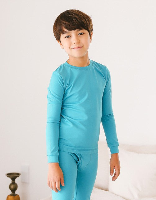 Blue Green Boys Aero Heat Thermal Pajama Set