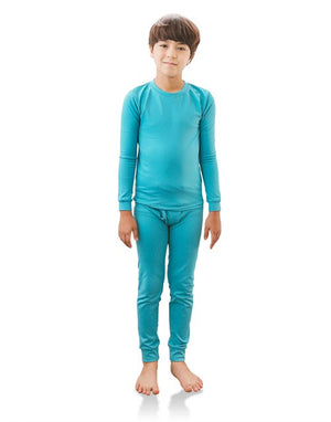 Blue Green Boys Aero Heat Thermal Pajama Set