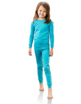 Blue Green Girls Aero Heat Thermal Pajama Set