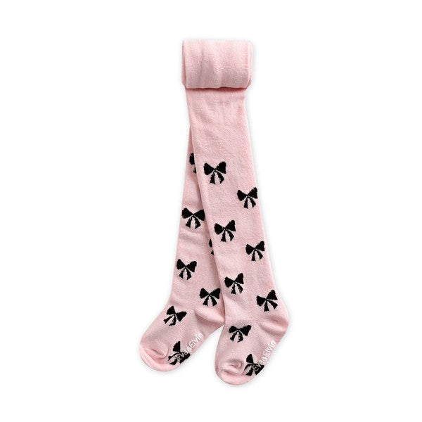 Jane Ribbon Tights (Grey/Pink) - Go PJ Party