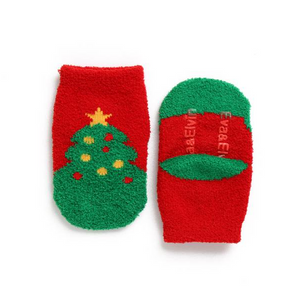 Fuzzy Fur Christmas Tree Socks - Go PJ Party