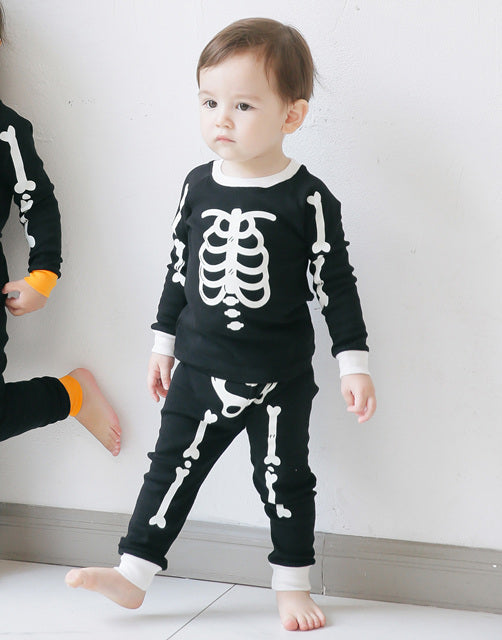 Halloween Skeleton White Long Sleeve Pajama