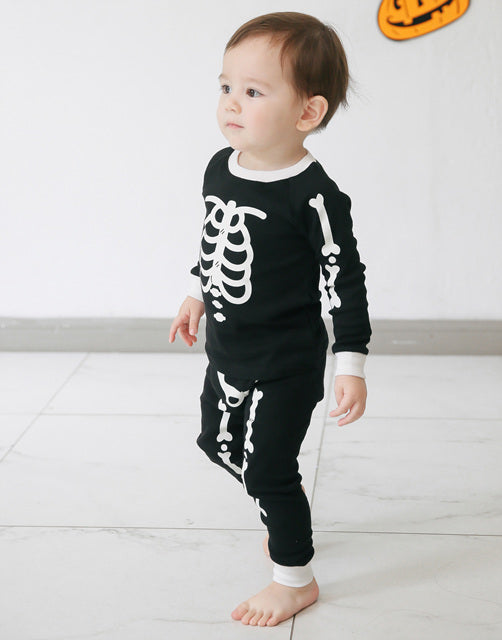 Halloween Skeleton White Long Sleeve Pajama