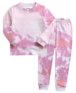 Tie Dye Milk Purple Pink Long Sleeve Pajama