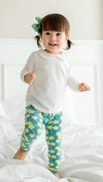 Mint Flower Baby Frill Leggings - Go PJ Party