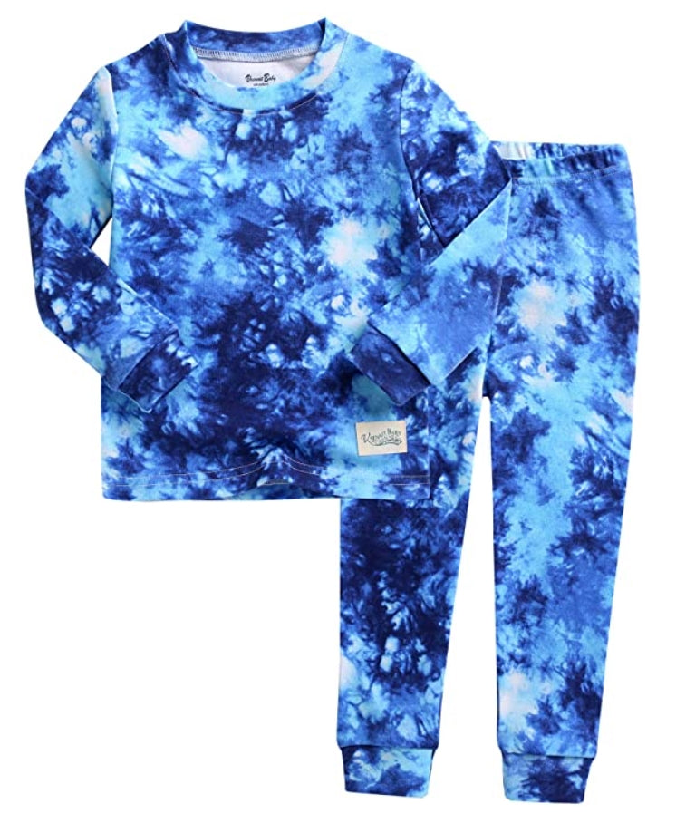 Tie Dye Navy Long Sleeve Pajama