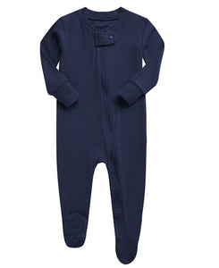 Navy Baby Footed Sleepers