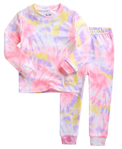 Tie Dye Neon Pink Purple Long Sleeve Pajama