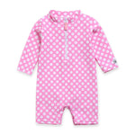 Ocean Dot Pink Baby 3/4 Sleeve Swimsuit