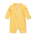 Ocean Dot Yellow Baby 3/4 Sleeve Swimsuit