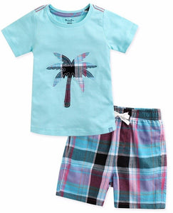 Palm Tree Sky Short Sleeve Tee & Shorts Set - Go PJ Party