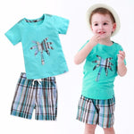 Palm Tree Aqua Short Sleeve Tee & Shorts Set - Go PJ Party